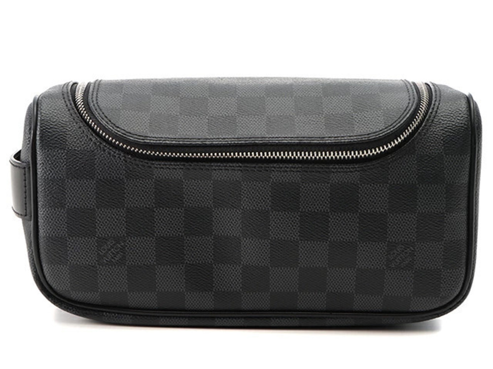 Louis Vuitton Toiletry Pouch Clutch Damier Graphite Black